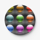 Farbige Glossen-Sphere Icons Abstrakte Balls Pappteller (Vorderseite)