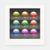 Farbige Glossen-Sphere Icons Abstrakte Balls Serviette (Vorderseite)
