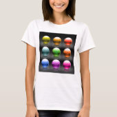 Farbige Glossen-Sphere Icons Abstrakte Balls T-Shirt (Vorderseite)