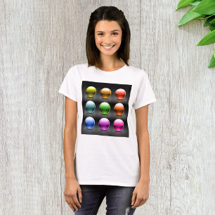 Farbige Glossen-Sphere Icons Abstrakte Balls T-Shirt