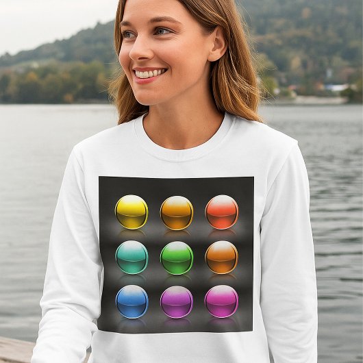 Farbige Glossen-Sphere Icons Abstrakte Balls T-Shirt