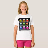 Farbige Glossen-Sphere Icons Abstrakte Balls T-Shirt (Vorne ganz)