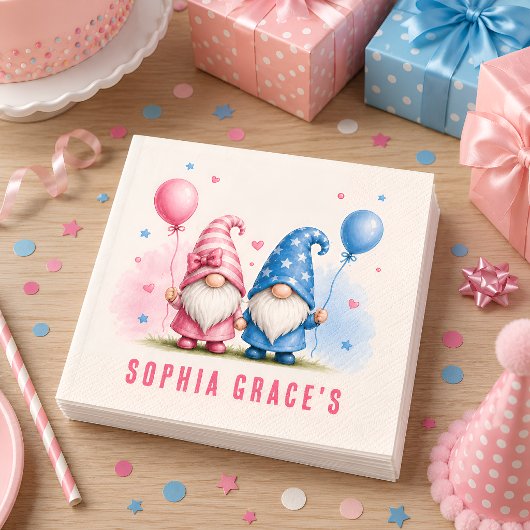 Farbige glückliche Gnome Geburtstag Serviette