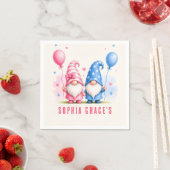 Farbige glückliche Gnome Geburtstag Serviette (Beispiel)
