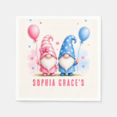 Farbige glückliche Gnome Geburtstag Serviette (Vorderseite)