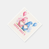 Farbige glückliche Gnome Geburtstag Serviette (Ecke)