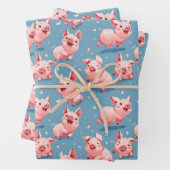 Farbige, glückliche Schweine Geschenkpapier Set (Beispiel)
