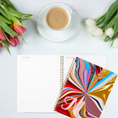 Farbige Gold Blume Monogram Liquid Abstrakt Planer