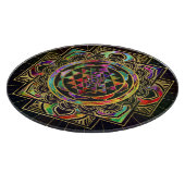Farbige Gold gerahmt Sri Yantra Sri Chakra Schneidebrett (Ecke)
