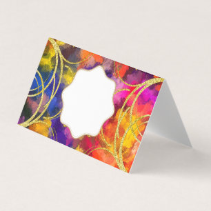 Farbige Gold-Scroll-Karte