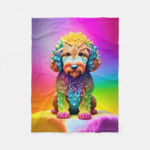 Farbige Goldendoodle-Kinderdecke Fleecedecke