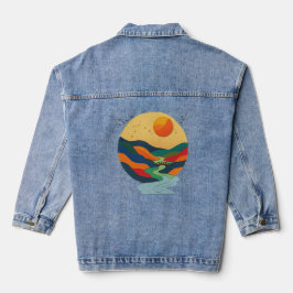 Farbige Goldene Sonnenuntergangs-Tal Jeansjacke