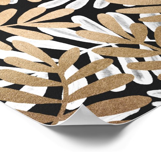 Farbige, goldfarbene Blätter Muster Poster (Ecke)