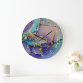 Farbige Goldmarmorte Abstrakte Flüssigkeiten Große Wanduhr (Zuhause)