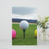 Farbige Golfbälle, Berg-Tee Briefpapier (Stehend Vorderseite)