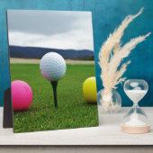 Farbige Golfbälle, Berg-Tee Fotoplatte (Seite)