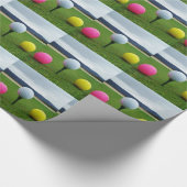 Farbige Golfbälle, Berg-Tee Geschenkpapier (Ecke)