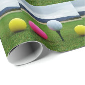 Farbige Golfbälle, Berg-Tee Geschenkpapier (Rolleneckpunkt)