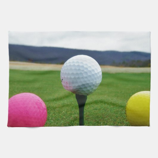 Farbige Golfbälle, Berg-Tee Handtuch (Horizontal)