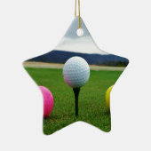 Farbige Golfbälle, Berg-Tee Keramik Ornament (Rechts)