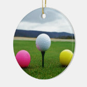 Farbige Golfbälle, Berg-Tee Keramik Ornament (Links)