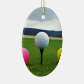 Farbige Golfbälle, Berg-Tee Keramikornament (Rechts)