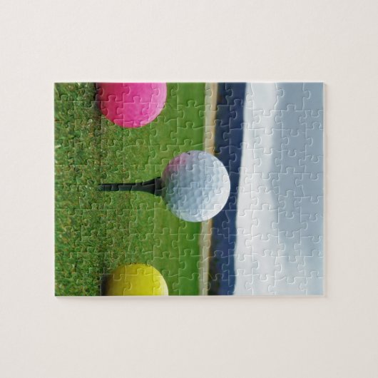 Farbige Golfbälle, Berg-Tee Puzzle (Horizontal)