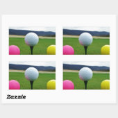 Farbige Golfbälle, Berg-Tee Rechteckiger Aufkleber (Blatt)