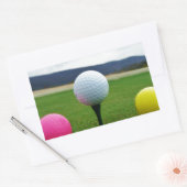 Farbige Golfbälle, Berg-Tee Rechteckiger Aufkleber (Umschlag)
