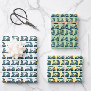 Farbige Golfwagen #1 Geschenkpapier Set