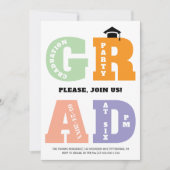 Farbige GRAD-Typografie Abschlussklasse 2026 Absch Einladung (Vorderseite)