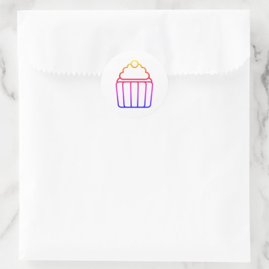 Farbige Gradient Cupcake Aufkleber (Tasche)