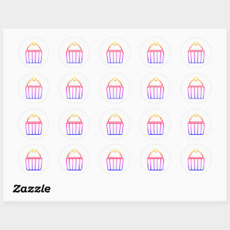 Farbige Gradient-Cupcake-Aufkleber Runder Aufkleber