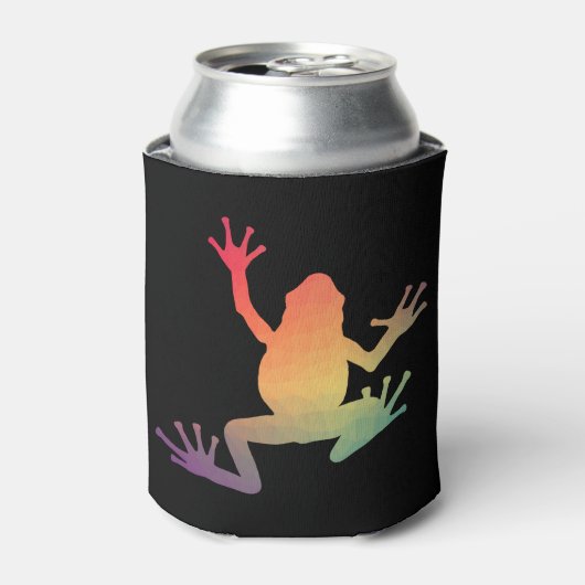 Farbige Gradient Frosch Lover Geschenke Dosenkühler (Kanne Vorderseite)