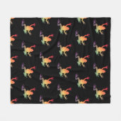 Farbige Gradient Frosch Lover Geschenke Fleecedecke (Vorderseite (Horizontal))