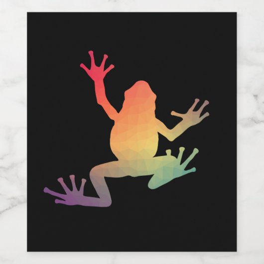 Farbige Gradient Frosch Lover Geschenke Weinetikett (Einzelnes Label)