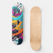 Farbige Graffiti Abstrakt Skateboard (Vorderseite)