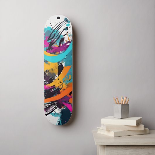 Farbige Graffiti Abstrakt Skateboard (Wandkunst)