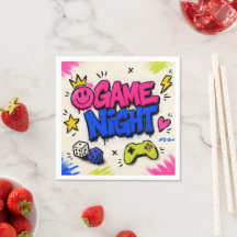 Farbige Graffiti-Game-Night-Partyservietten
