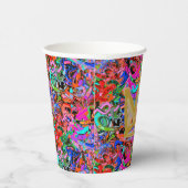 Farbige Graffiti im Straßenstil mit Krone Pappbecher (Rechts)