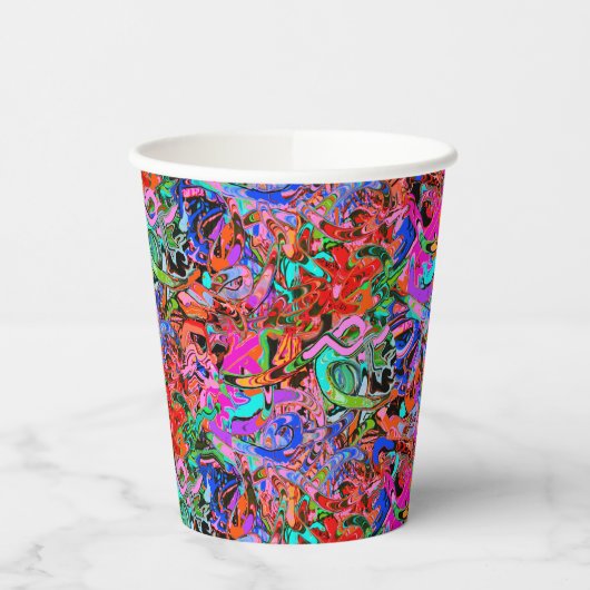 Farbige Graffiti im Straßenstil Pappbecher (Links)