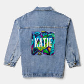Farbige Graffiti individuelle Monogramm Name Farbe Jeansjacke (Rückseite)