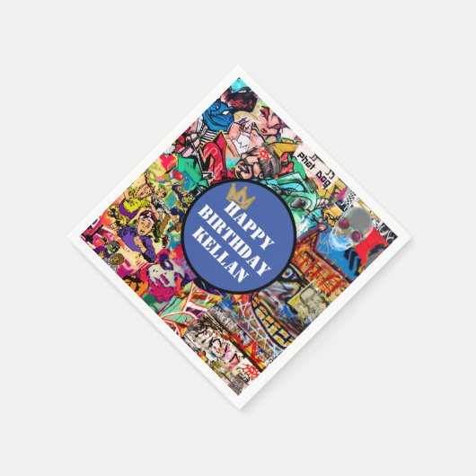 Farbige Graffiti-Wandverkleidung Serviette (Ecke)