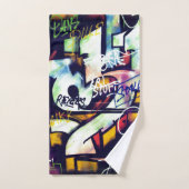 Farbige Graffiti-Wörter Badhandtuch Set (Handtuch)