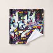 Farbige Graffiti-Wörter Badhandtuch Set (Waschlappen)