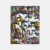 Farbige Graffiti-Wörter Fleecedecke (Vorderseite)