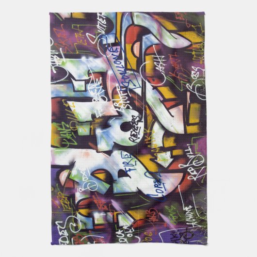 Farbige Graffiti-Wörter Küchentuch (Vertikal)