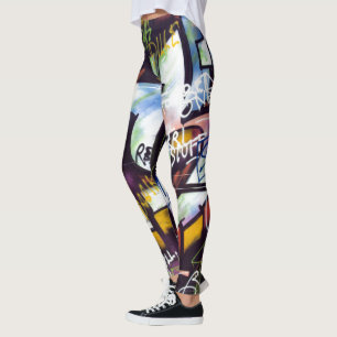 Farbige Graffiti-Wörter Leggings