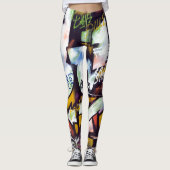 Farbige Graffiti-Wörter Leggings (Vorderseite)