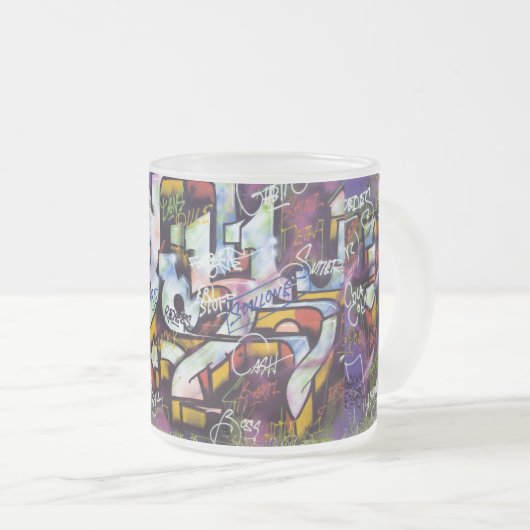 Farbige Graffiti-Wörter Mattglastasse (VorderseiteRechts)
